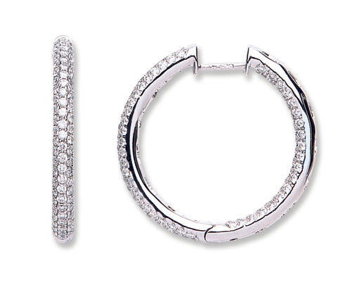 18ct White Gold 1.60ct Diamond Hoop Earrings