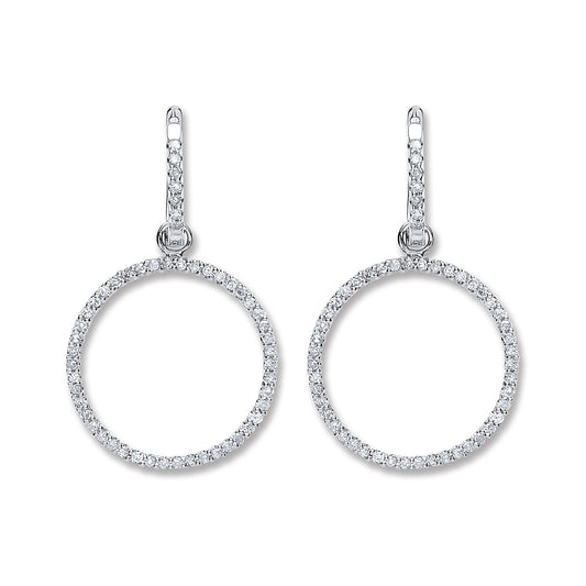 18ct White Gold 0.55ct Diamond Drop Earrings