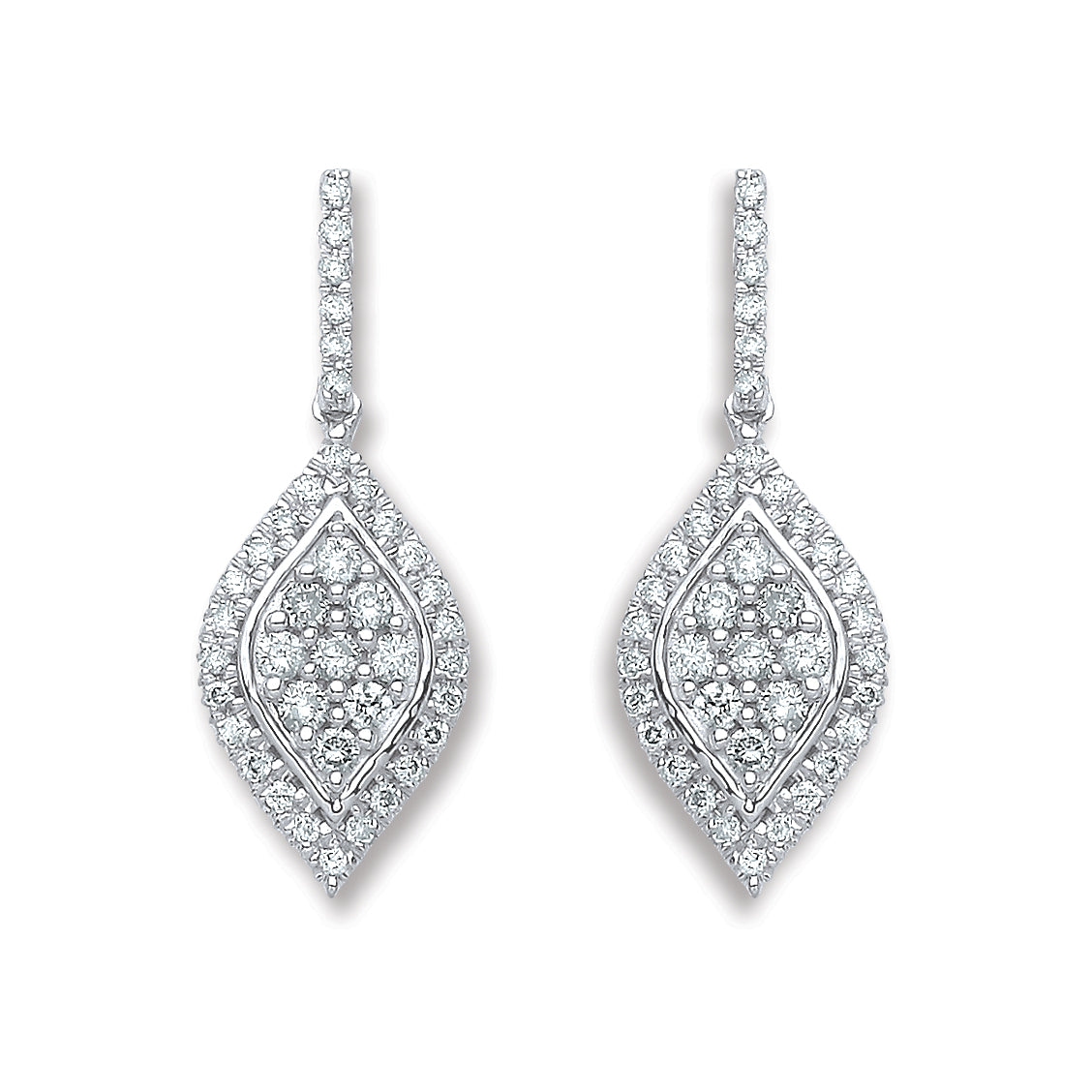 18ct White Gold 0.50ct Diamond Drop Earrings