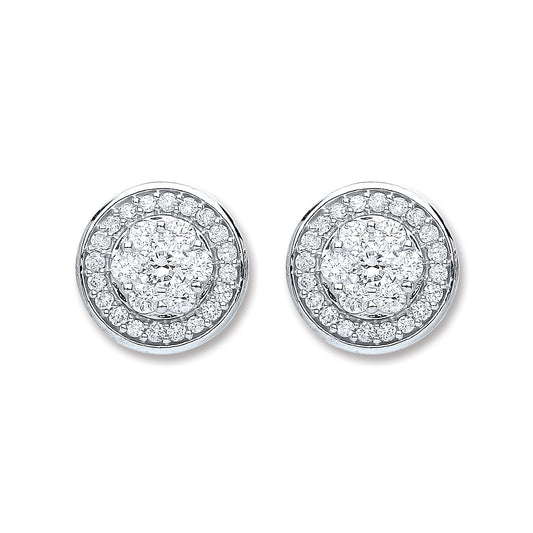 18ct White Gold 0.50ct Dia Stud Earrings