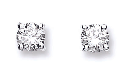 18ct White Gold 0.40ct Claw Set Diamond Stud Earrings