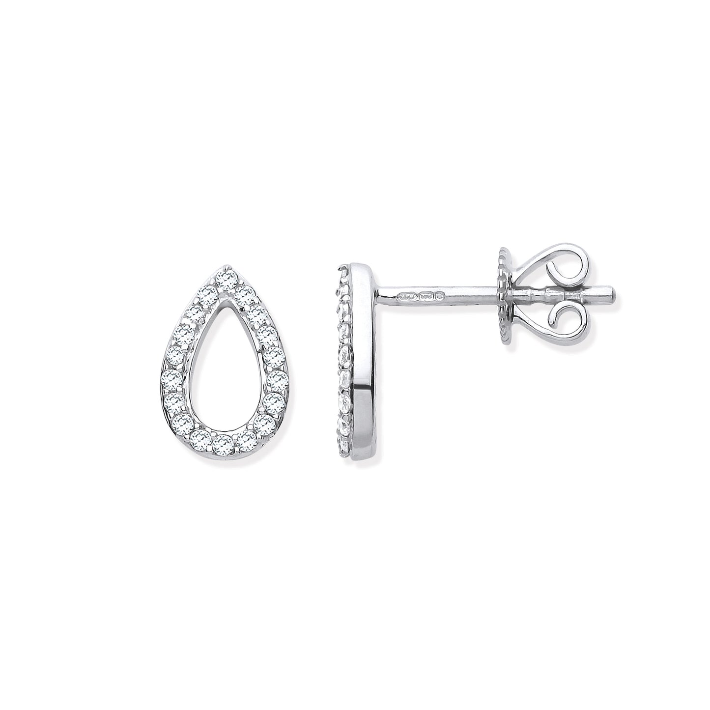 9ct White Gold Teardrop 0.15ct White Diamond Studs