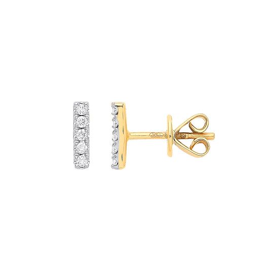 9ct Gold 0.07ct Diamond Earrings