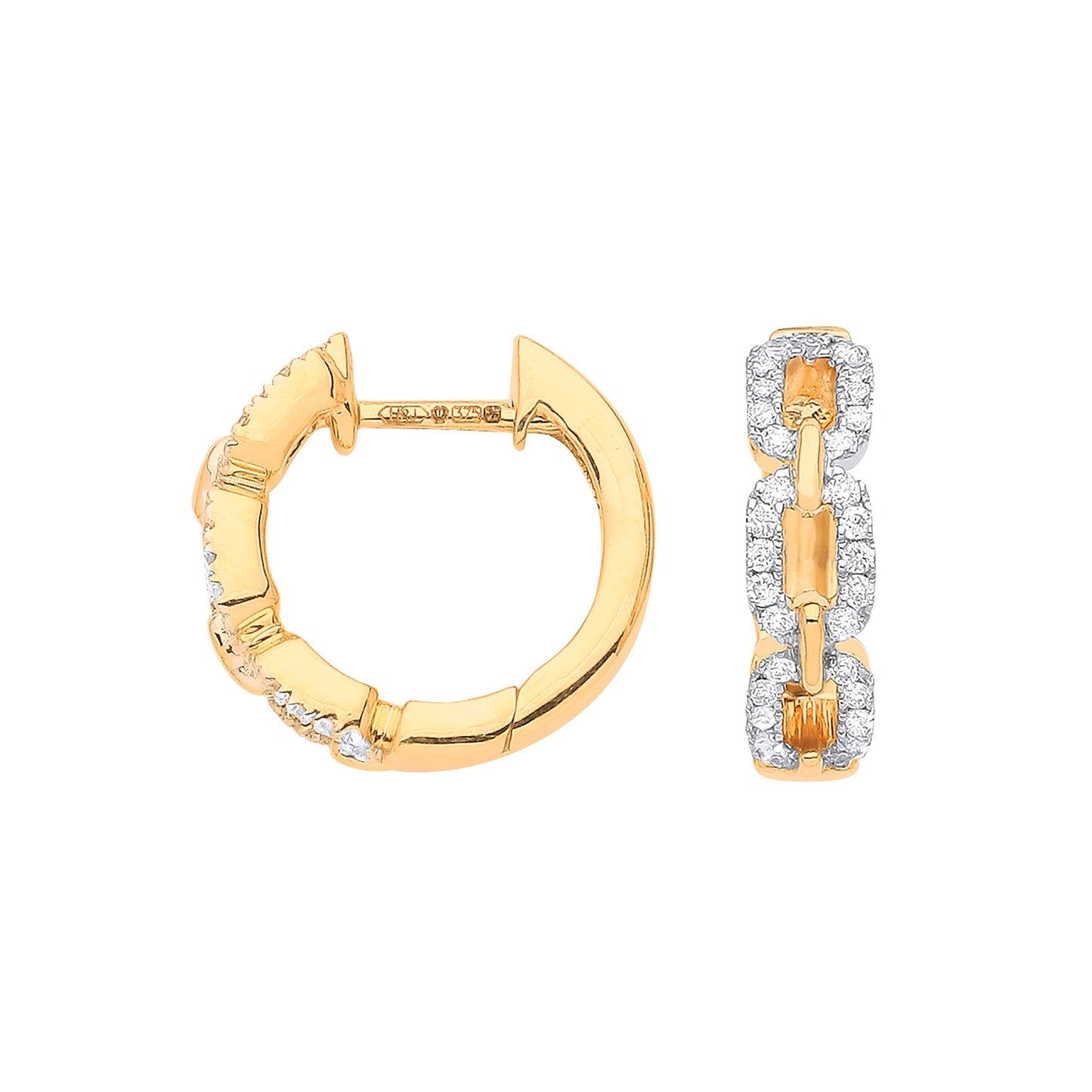 9ct Gold 0.25ct Curb Huggies