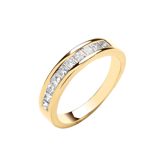 18ct Gold 0.50ct White Princess Cut Diamond Eternity Ring