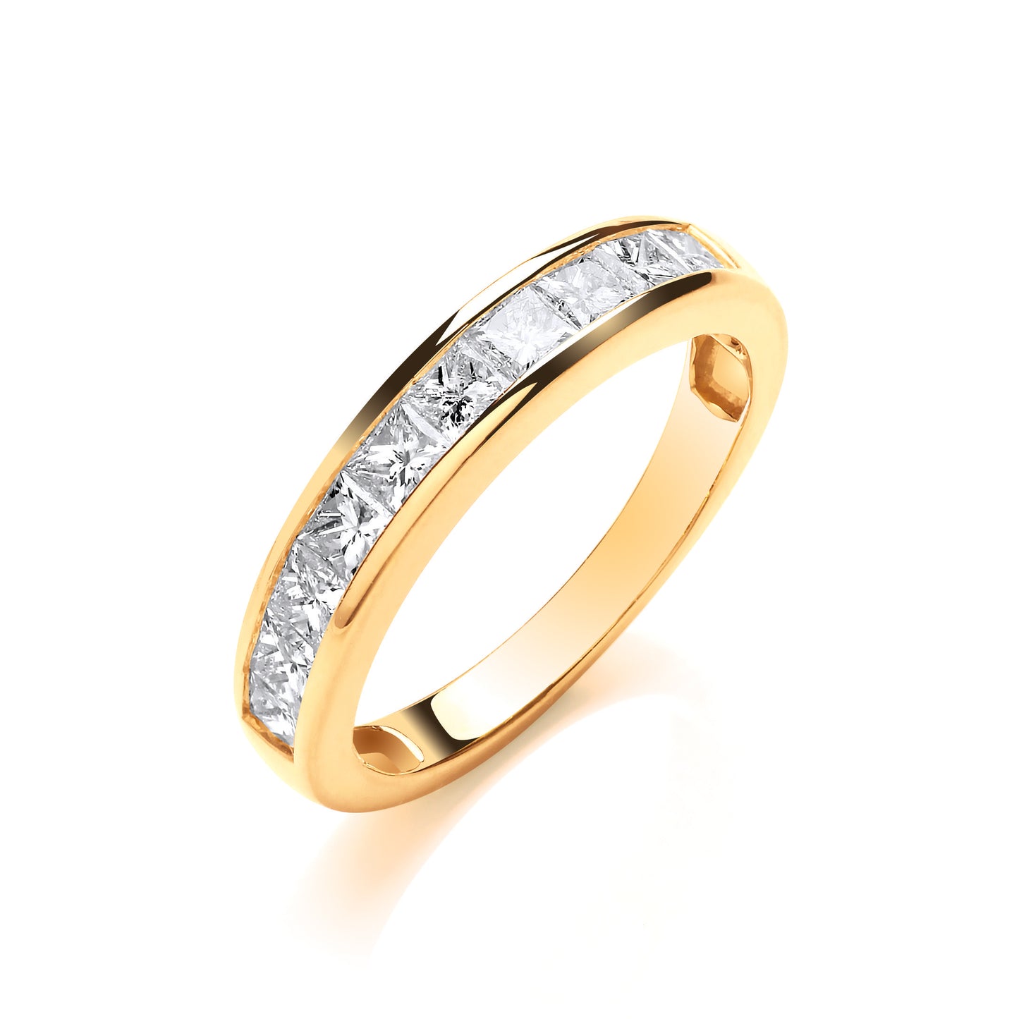 18ct Gold 1.00ct White Princess Cut Diamond Eternity Ring
