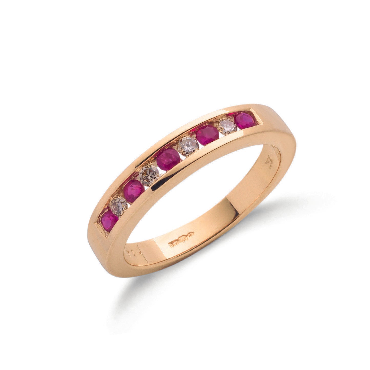 9ct Gold 0.14ct Diamond & 0.31ct Ruby Eternity Ring