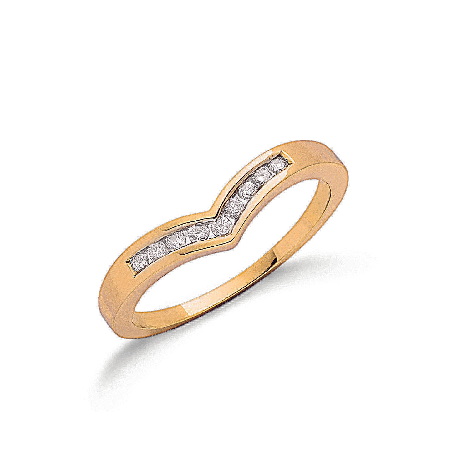 9ct Gold 0.15ct Diamond Wishbone Ring