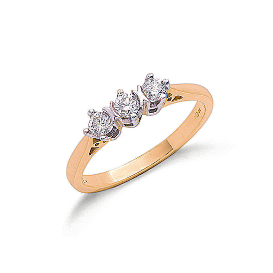 9ct Gold 0.33ct Diamond Trilogy Ring