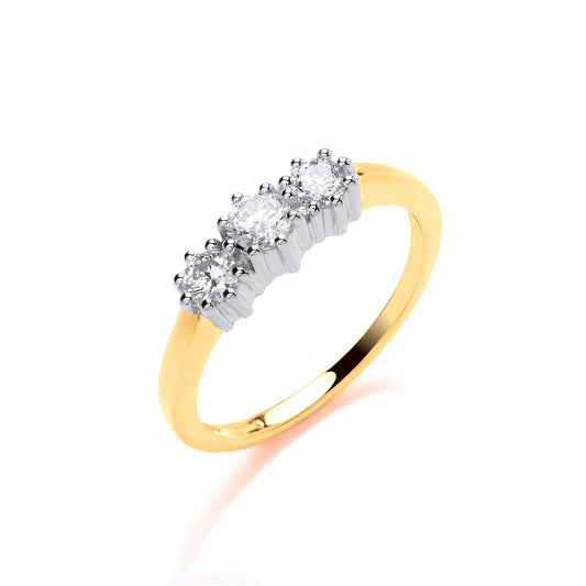 9ct Gold 0.50ct Diamond Trilogy Ring