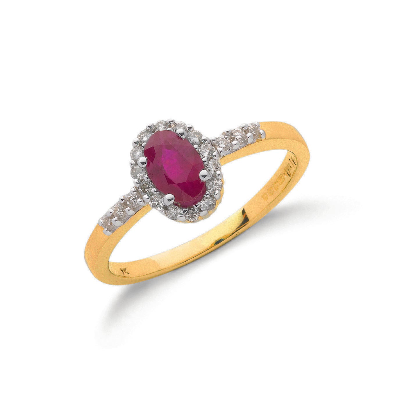 9ct Gold 0.16ct Diamond & 0.55ct Ruby Cluster Ring