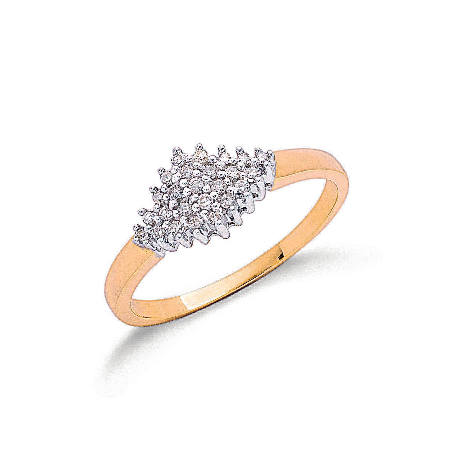 9ct Gold 0.16ct White Diamond Cluster Ring