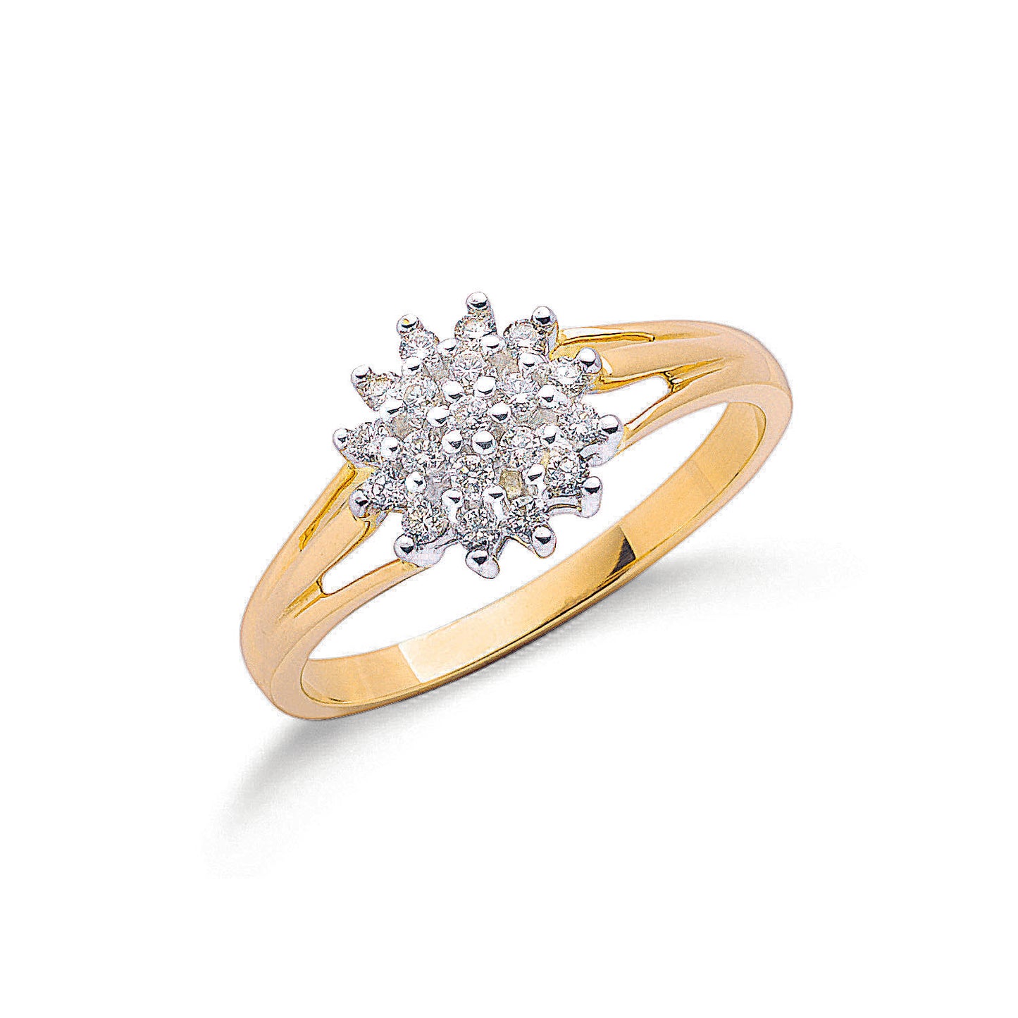 9ct Gold 0.25ct White Diamond Cluster Ring