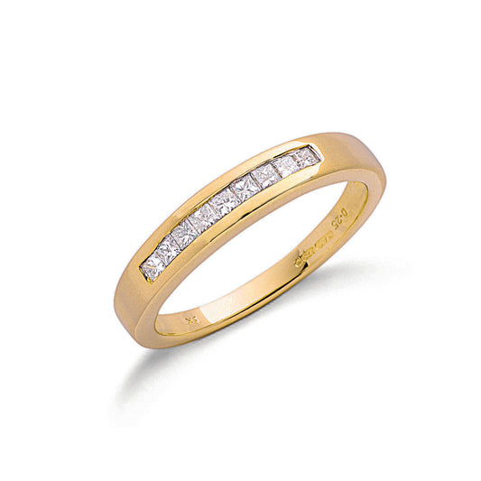 9ct Gold 0.25ct Princess Cut Diamond Eternity Ring