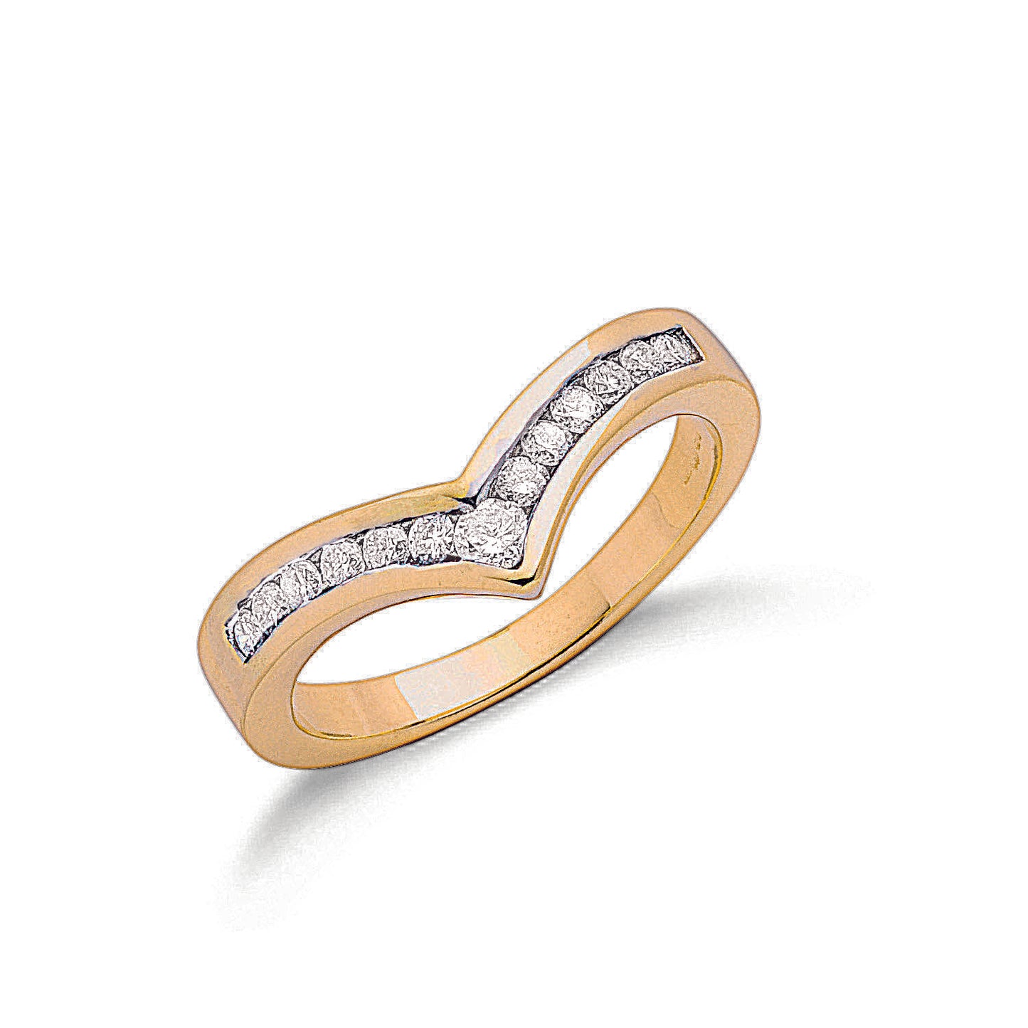 9ct Gold 0.25ct Diamond Wishbone Ring