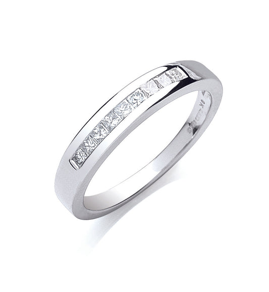 9ct White Gold 0.25ct Princess Cut Diamond Eternity Ring