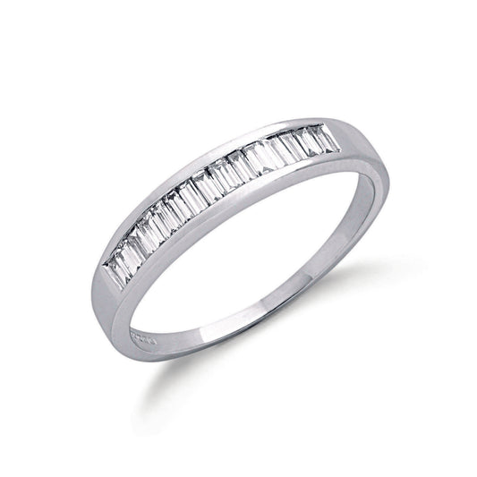 9ct White Gold 0.50ct Baguette Cut Diamond Eternity Ring