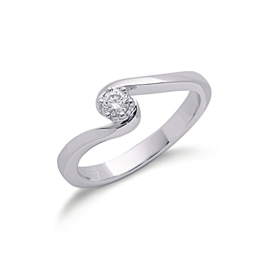 9ct White Gold 0.15ct Diamond Engagement Ring