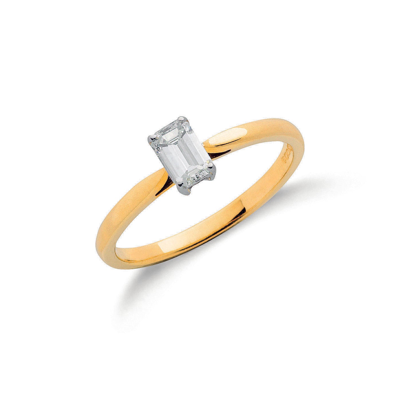 18ct Gold 0.40ct Emerald Cut Diamond Engagement Ring
