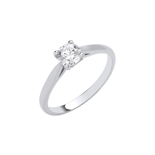 Platinum 0.50ct G/H-Si Diamond Engagement Ring