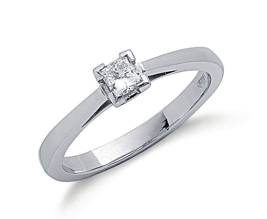 Platinum 0.25ct G/H-Si Princess Cut Diamond Engagement Ring