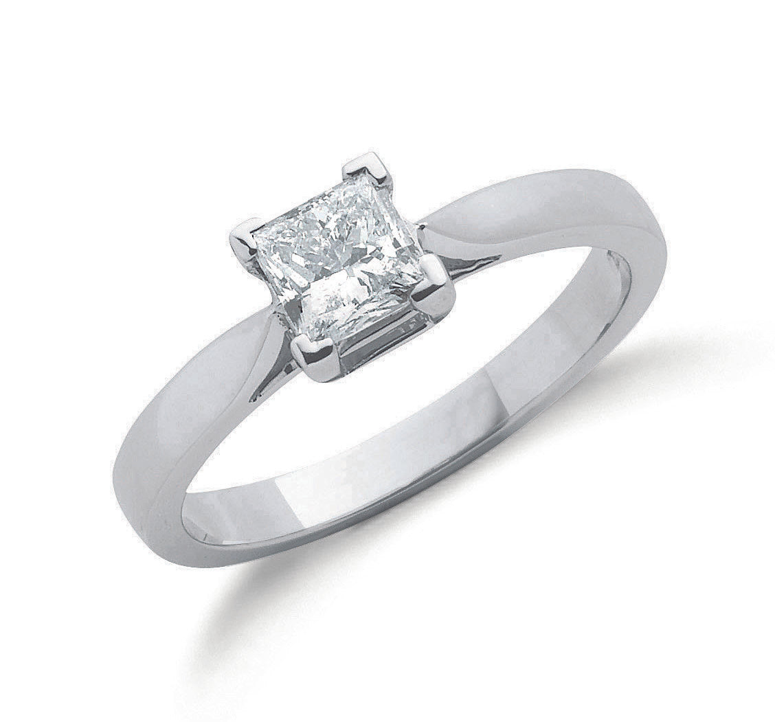 18ct White Gold 0.70ct Princess Cut Diamond Engagement Ring