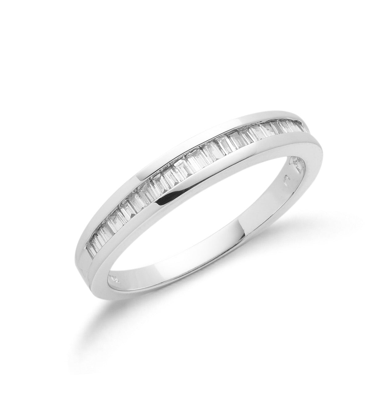 18ct White Gold 0.25ct White Baguette Cut Diamond Eternity Ring