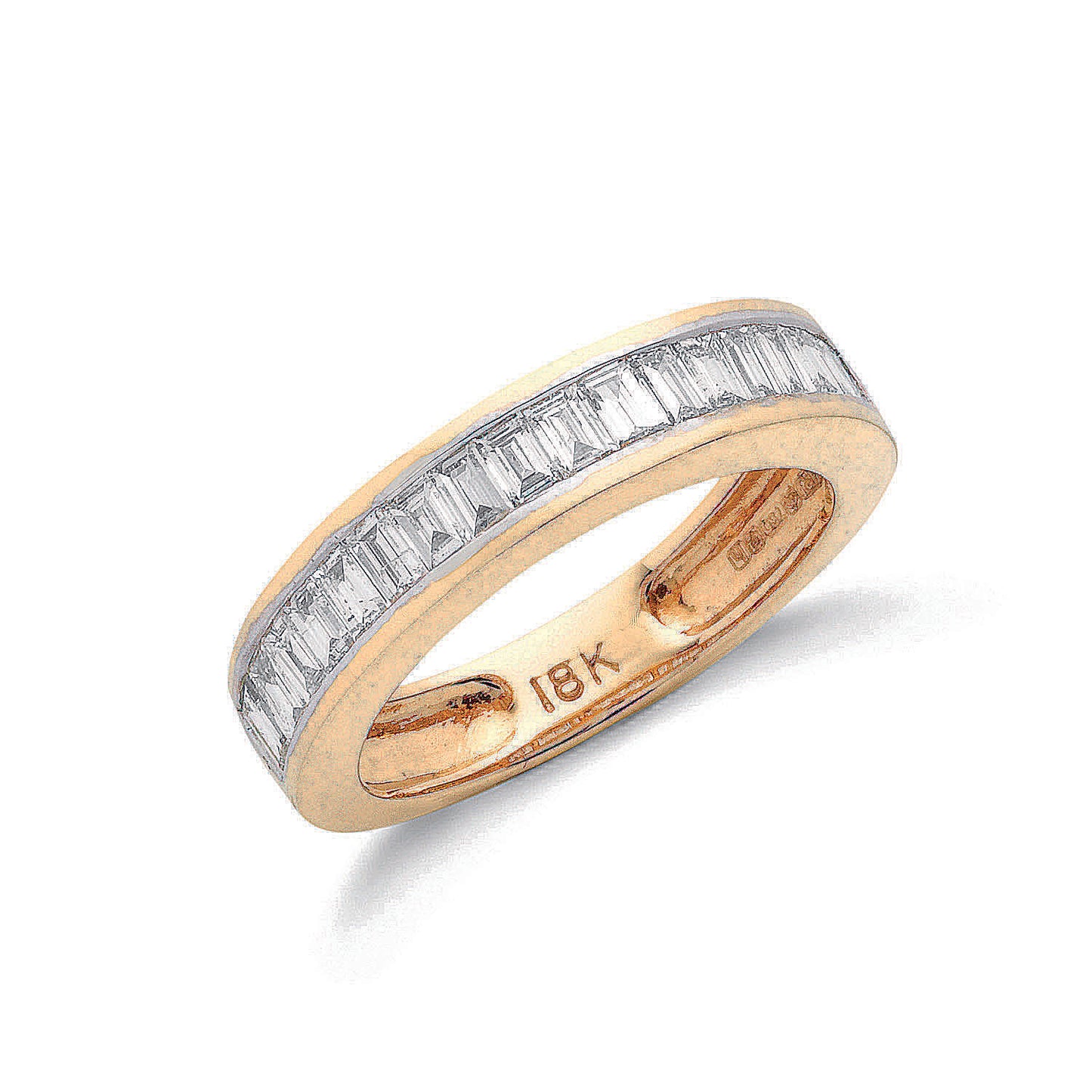 18ct Gold 1.00ct White Baguette Cut Diamond Eternity Ring GH-VS