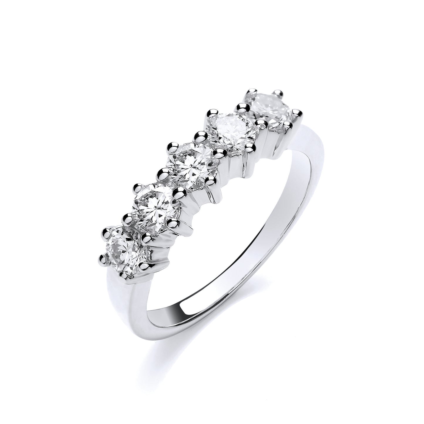 18ct White Gold 1.00ct 5 Stone Diamond Eternity Ring