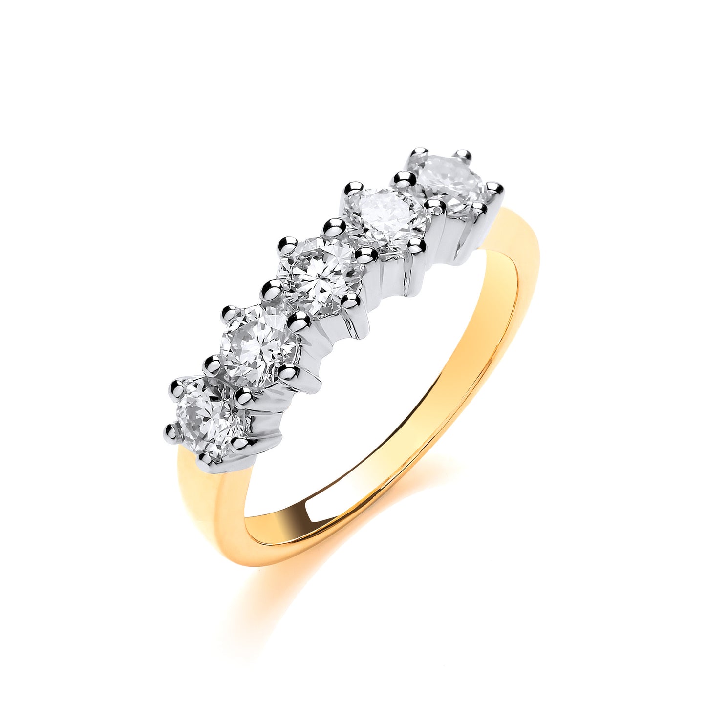 18ct Gold 1.00ct White 5 Stone Diamond Eternity Ring