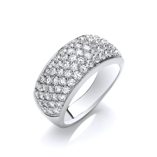 18ct White Gold 1.60ct White Diamond Bombay Ring