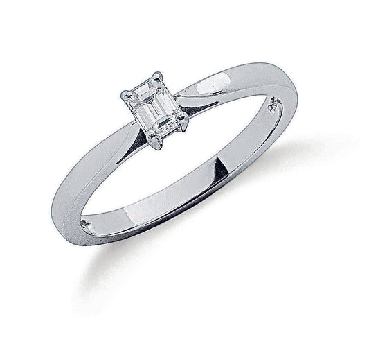 Platinum 0.25ct Emerald Cut Diamond Engagement Ring