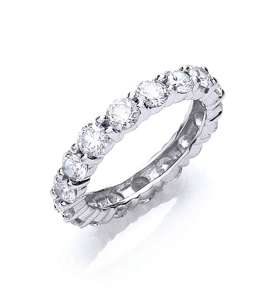 18ct White Gold 3.00ct Full Diamond Eternity Ring