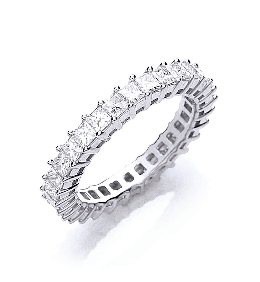 18ct White Gold 2.00ct Priness Cut Full Eternity Ring