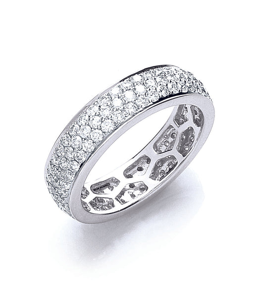 18ct White Gold 1.40ct Pave Set Full ET Ring