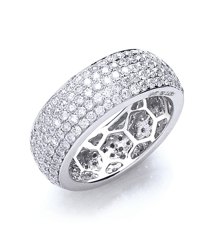 18ct White Gold 2.40ct Pave Set Full Eternity Ring