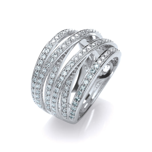 18ct White Gold 1.00ct Diamond Dress Ring