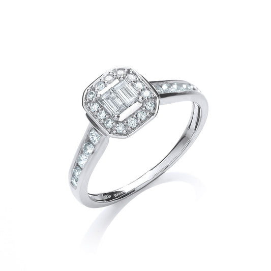 18ct White Gold 0.55ct Diamond Dress Ring