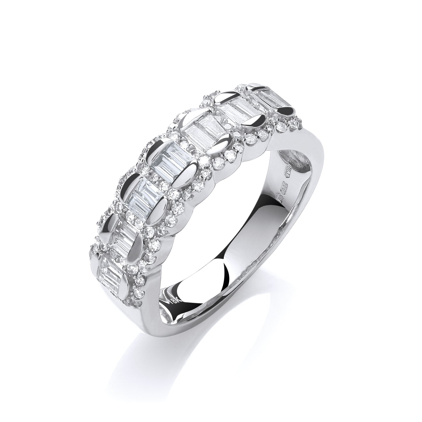 18ct White Gold 0.75ct White Diamond Half Eternity Ring