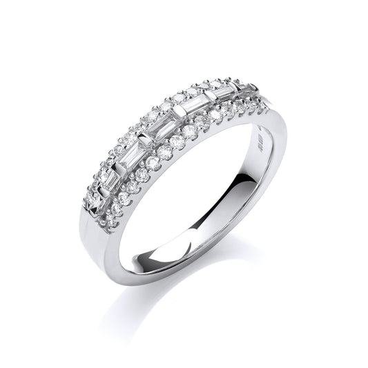 18ct White Gold 0.50ct Diamond Half Eternity Ring