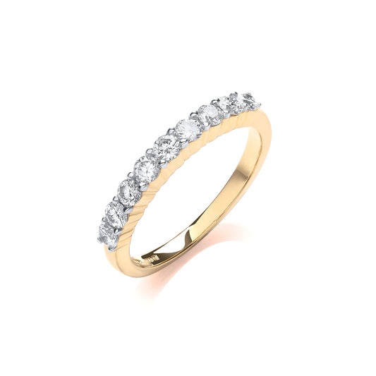 18ct Gold 0.50ct White Diamond Half Eternity Ring