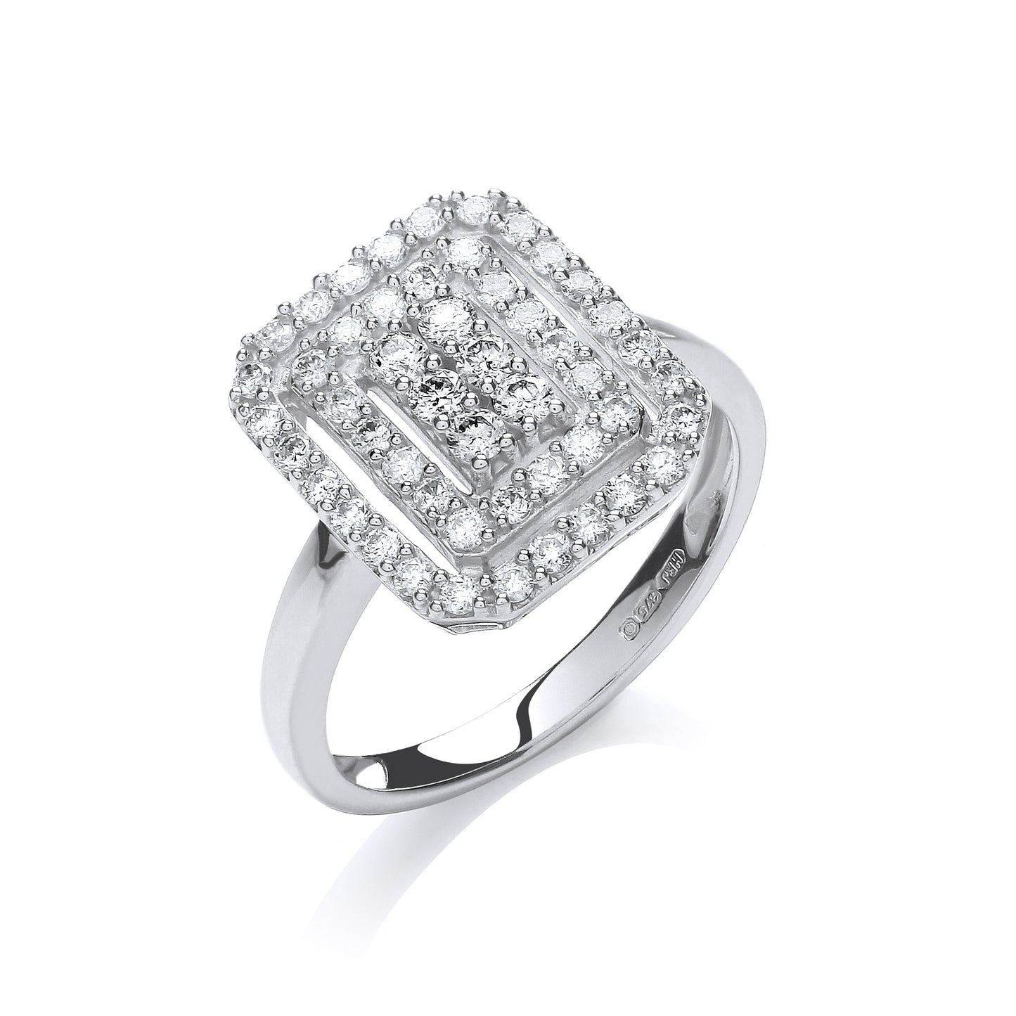9ct White Gold 0.50ct Diamond Dress Ring