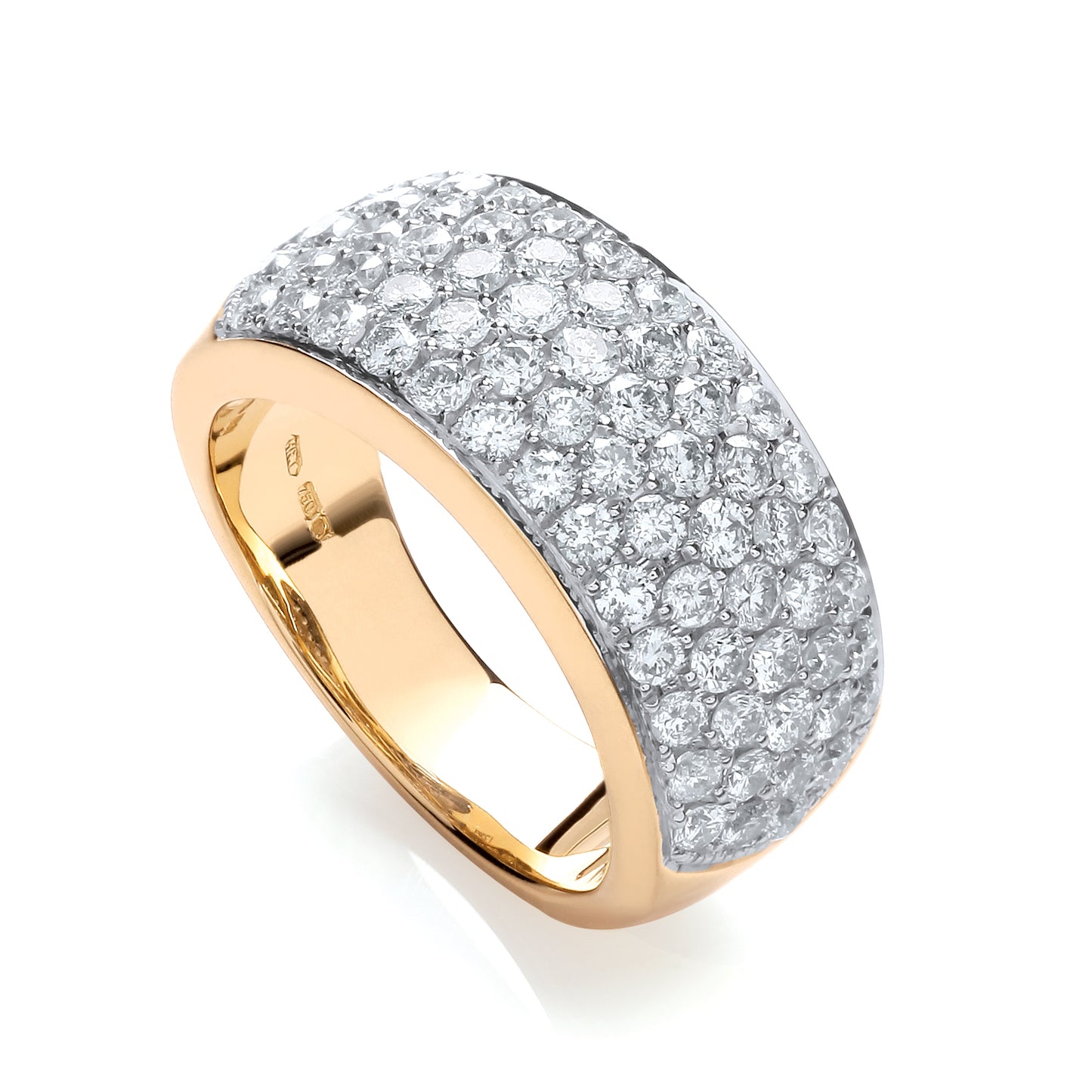 18ct Gold 1.60ct White Diamond Bombay Ring