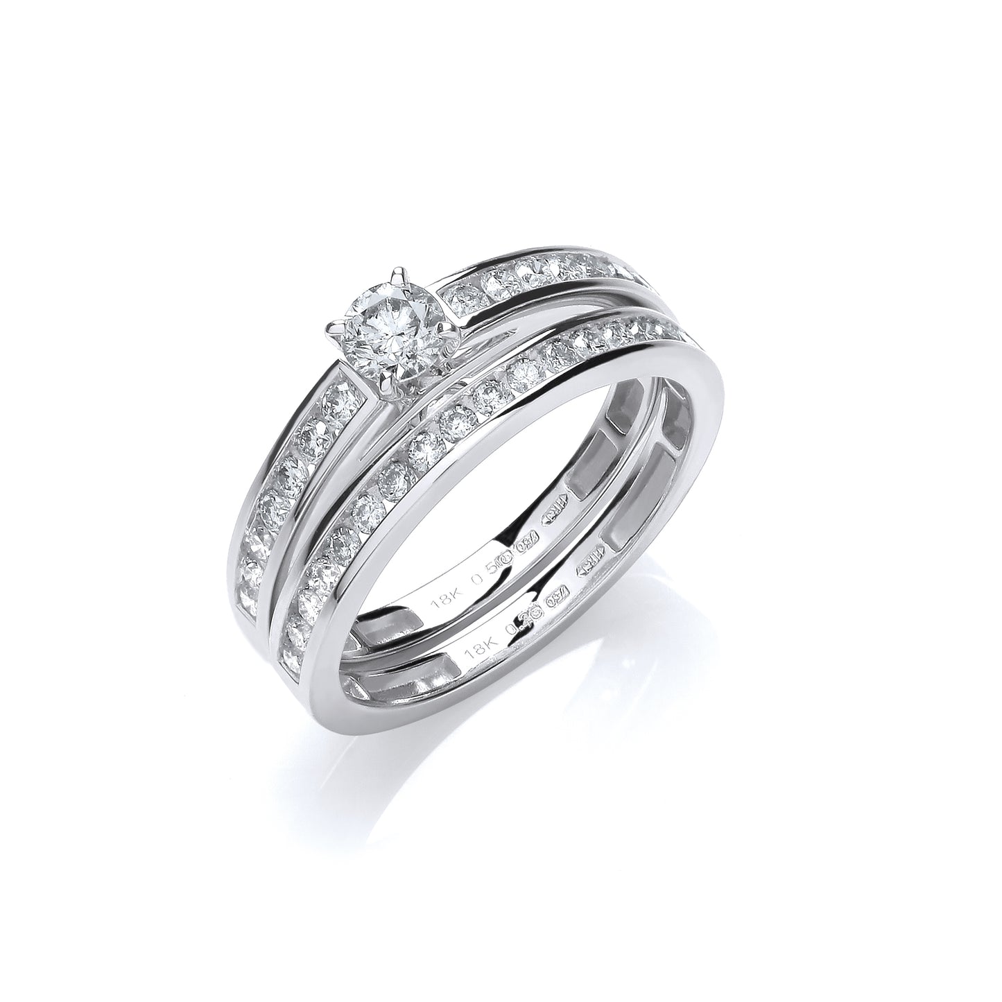 18ct White Gold 0.75ct Bridal Set Rings