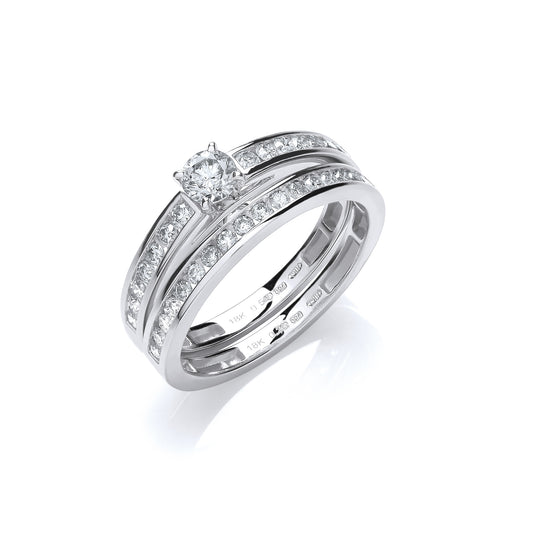 18ct White Gold 0.75ct Bridal Set Rings