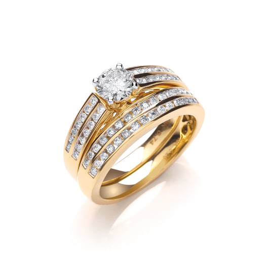 18ct Gold 1.00ct Fancy Bridal Set