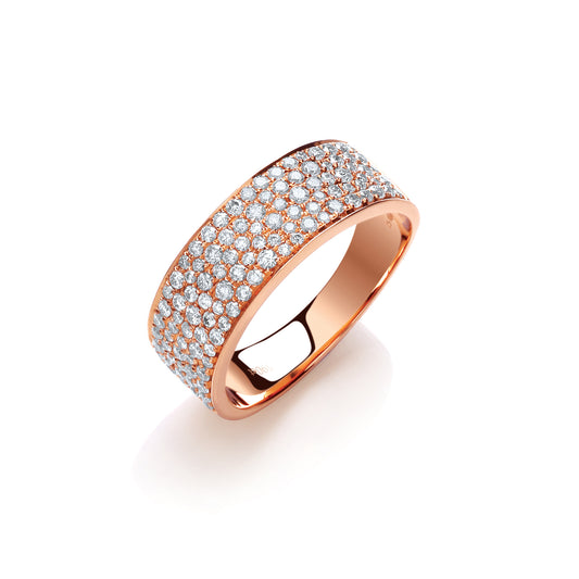 18ct Rose Gold 0.60ct Pave Set Ring