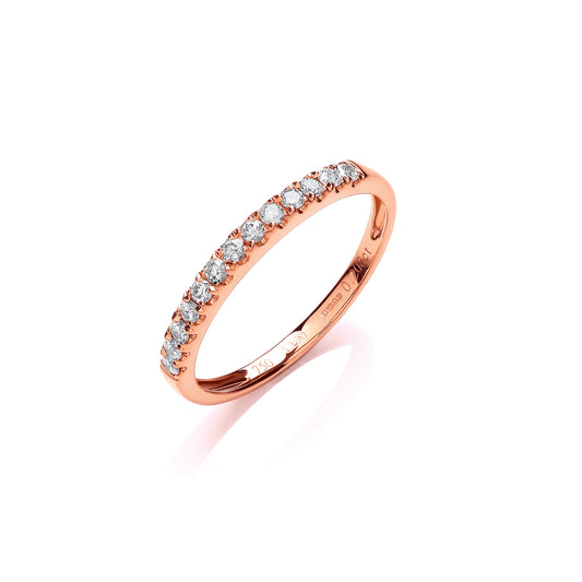 18ct Rose Gold 0.20ct White Half Eternity Ring