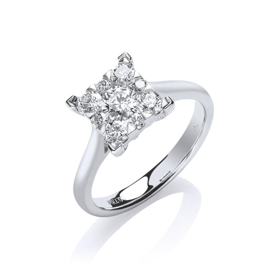 18ct White Gold 0.70ct GH-SI Engagement Ring