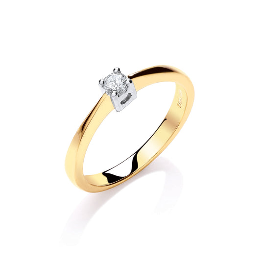 9ct Gold 0.10ct Solitaire Ring